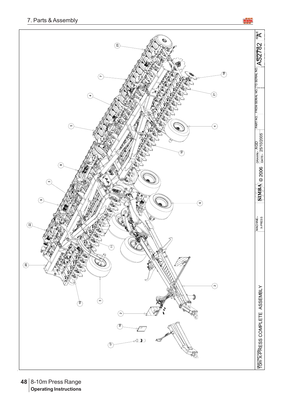 Aas2 78 2, 10m press range, 48 7. parts & assembly | Great Plains 8-10m Press Range SN 180081540048 Parts Manual User Manual | Page 4 / 176