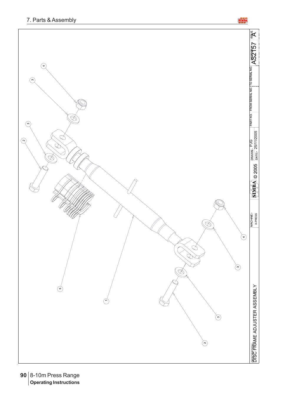 Aas2 15 7, 10m press range, 90 7. parts & assembly | Great Plains 8-10m Press Range SN 180081540048 Parts Manual User Manual | Page 46 / 176