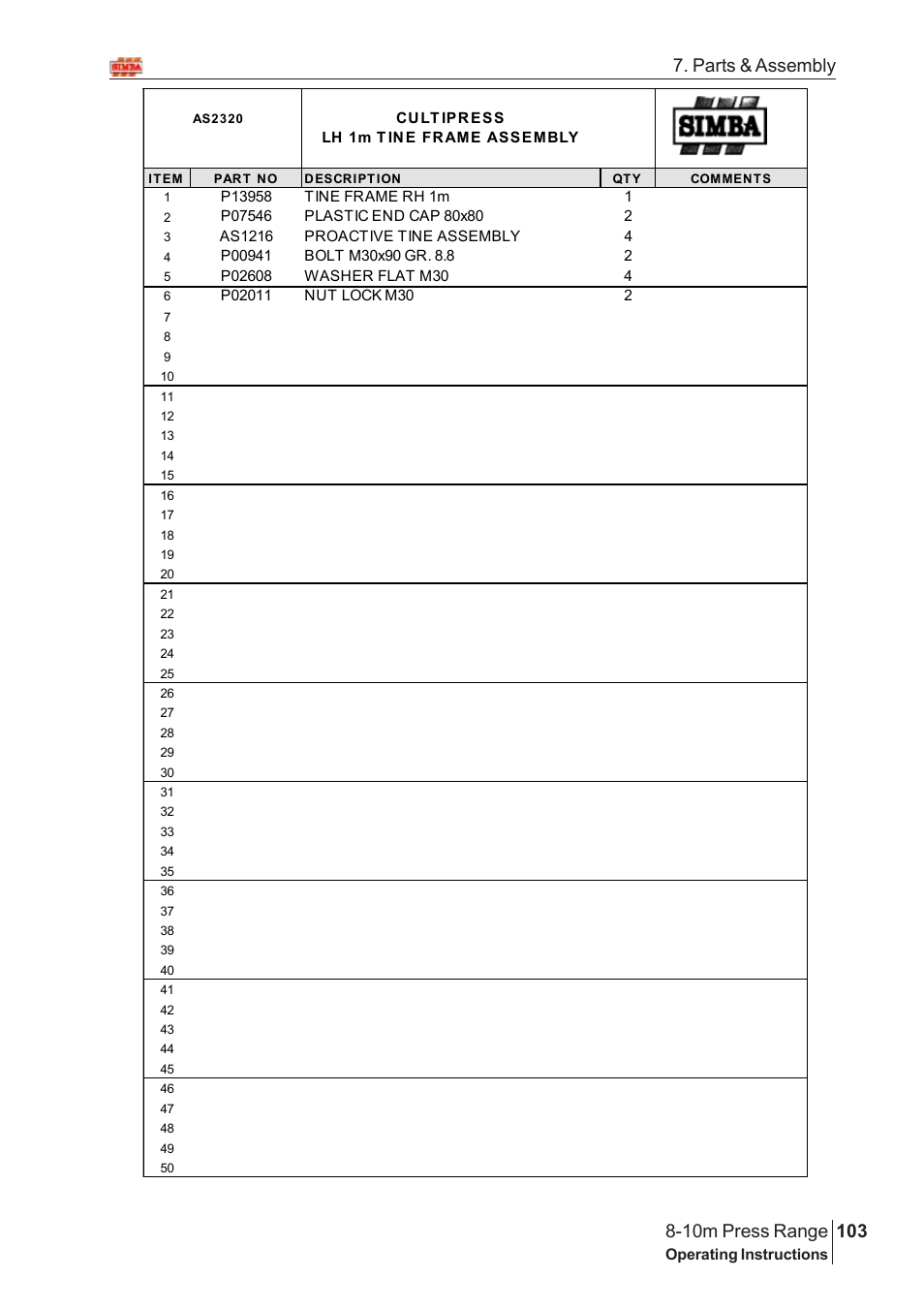 Parts & assembly | Great Plains 8-10m Press Range SN 180081540048 Parts Manual User Manual | Page 59 / 176