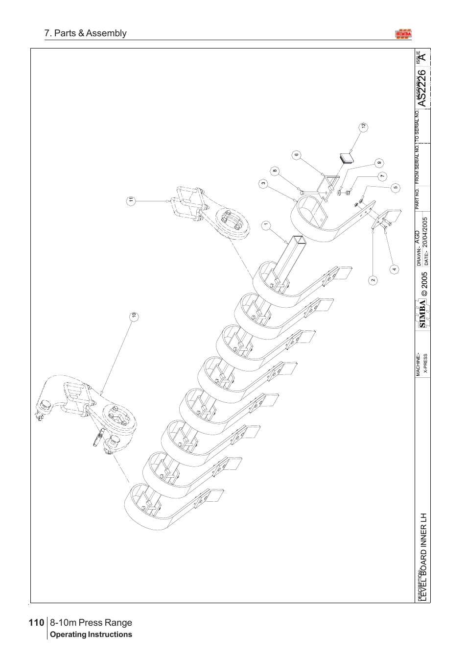 Aas2 22 6, 10m press range, 110 7. parts & assembly | Great Plains 8-10m Press Range SN 180081540048 Parts Manual User Manual | Page 66 / 176