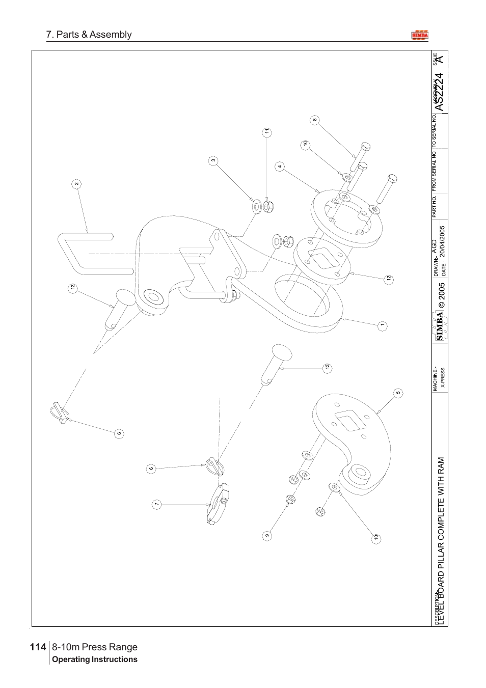 Aas2 22 4, 10m press range, 114 7. parts & assembly | Great Plains 8-10m Press Range SN 180081540048 Parts Manual User Manual | Page 70 / 176