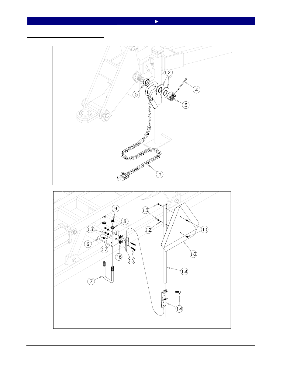 Section 6: safety, Safety assembly details, Section 6 safety -1 | Safety assembly details -1 | Great Plains 7560 Series VII Field Cultivator-Rigid Hitch Parts Manual User Manual | Page 44 / 77