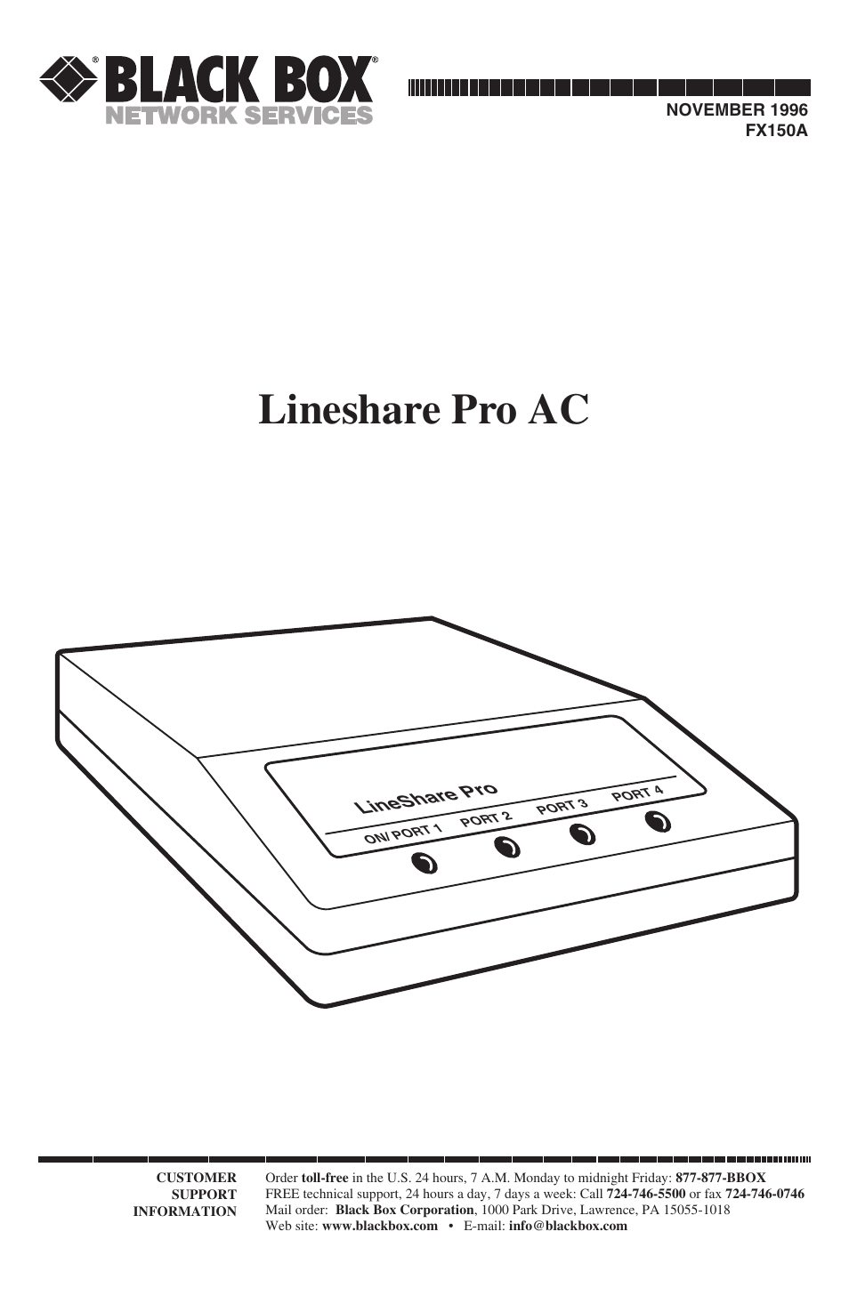 Black Box FX150A User Manual | 51 pages
