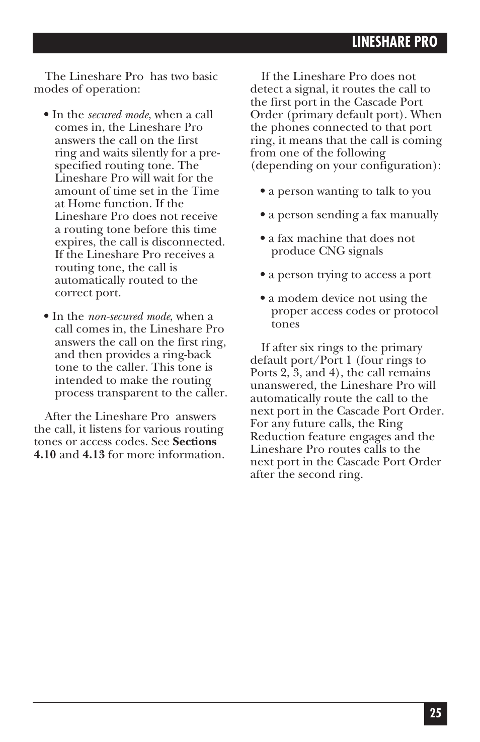 Lineshare pro | Black Box FX150A User Manual | Page 24 / 51