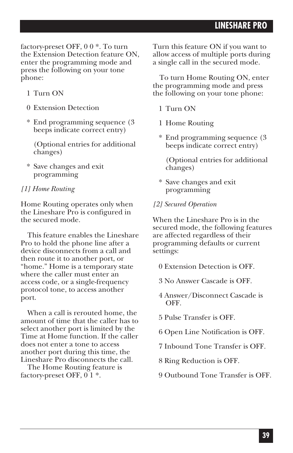 Lineshare pro | Black Box FX150A User Manual | Page 38 / 51