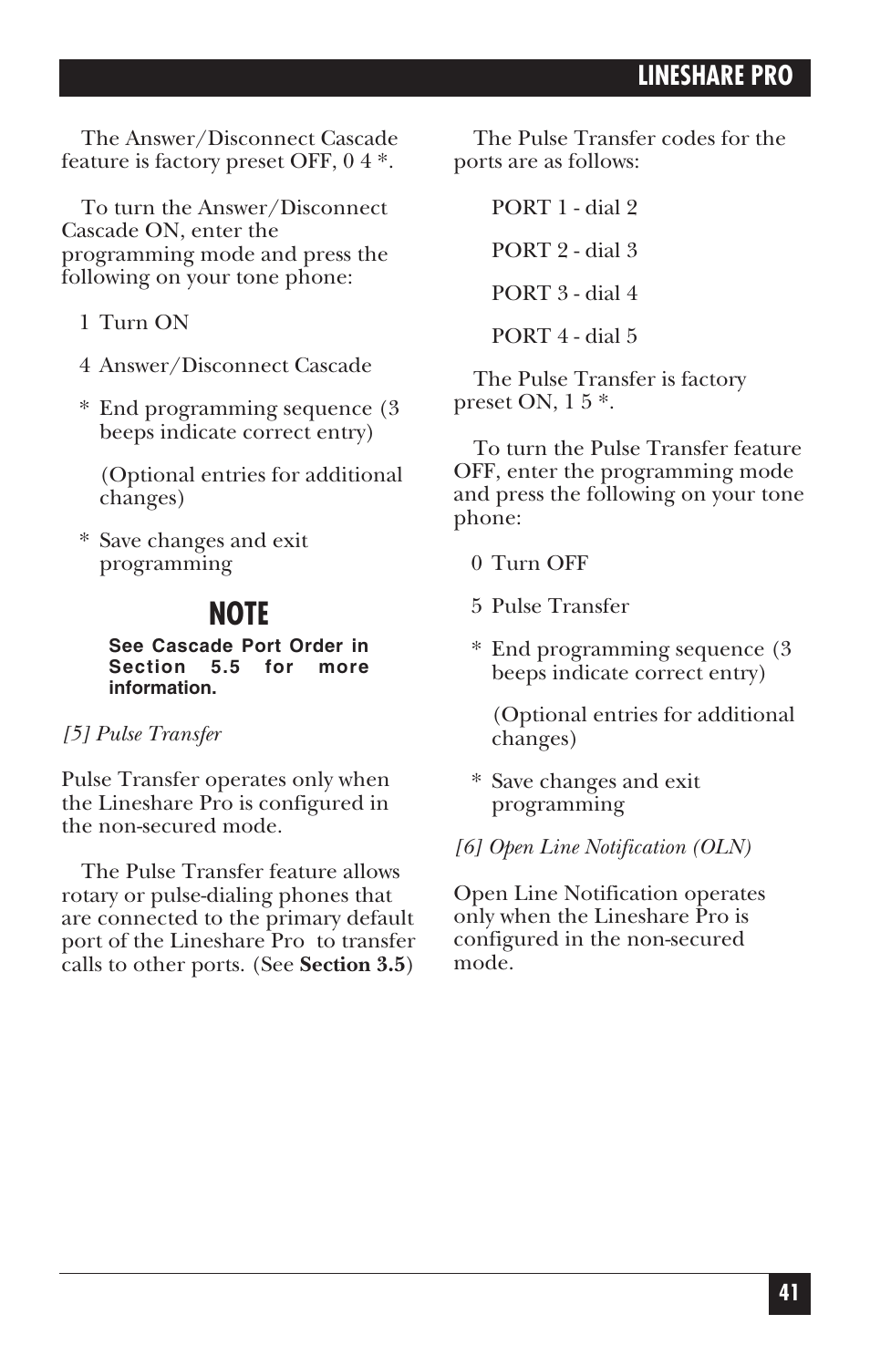 Lineshare pro | Black Box FX150A User Manual | Page 40 / 51