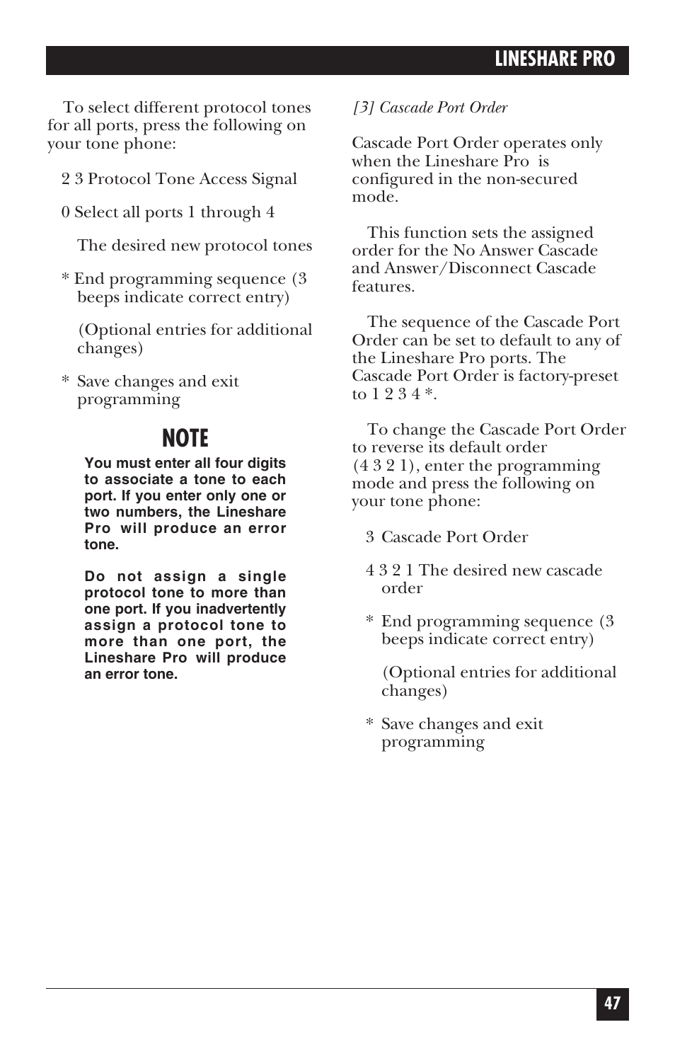 Lineshare pro | Black Box FX150A User Manual | Page 46 / 51