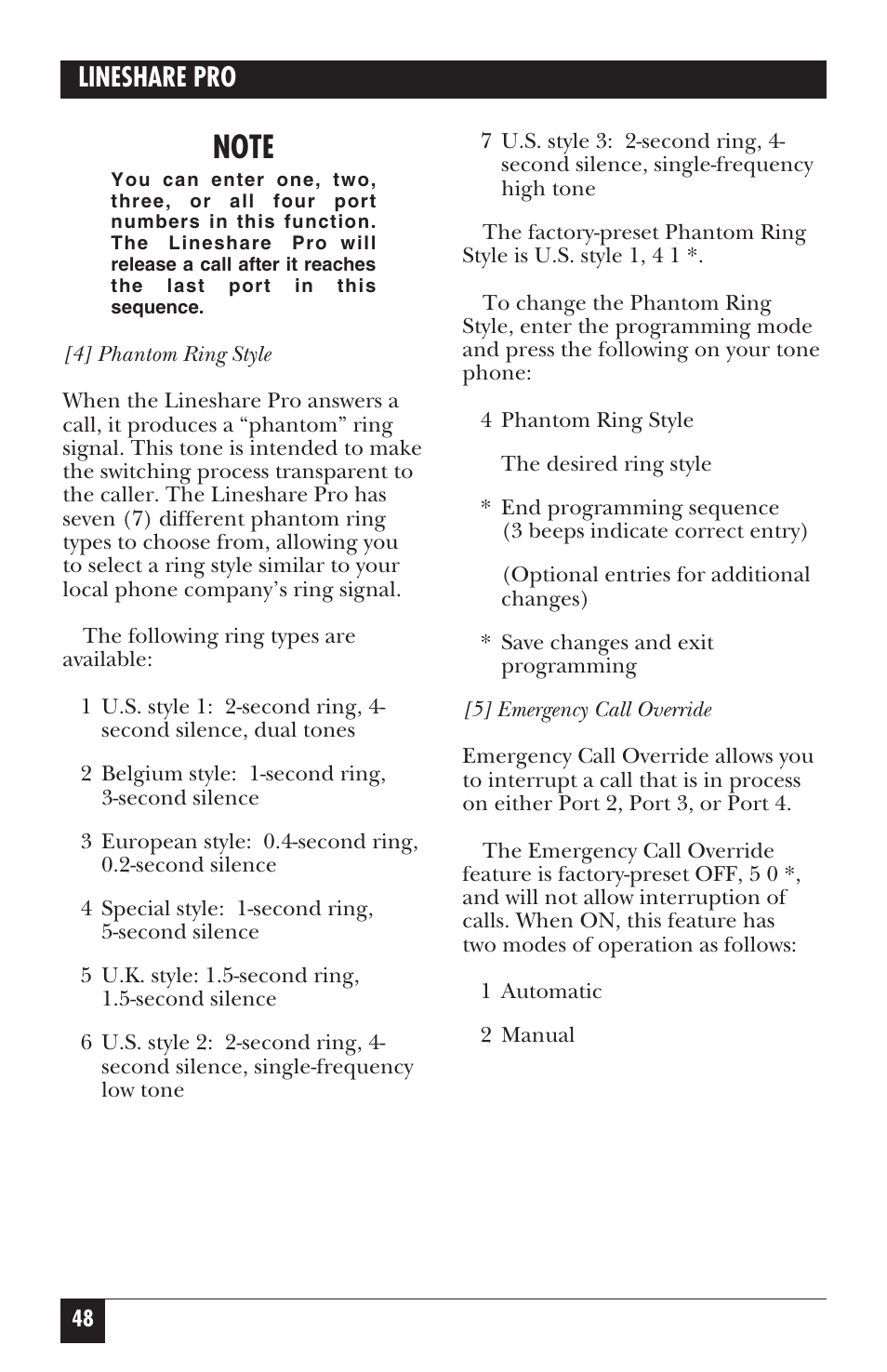 Lineshare pro | Black Box FX150A User Manual | Page 47 / 51