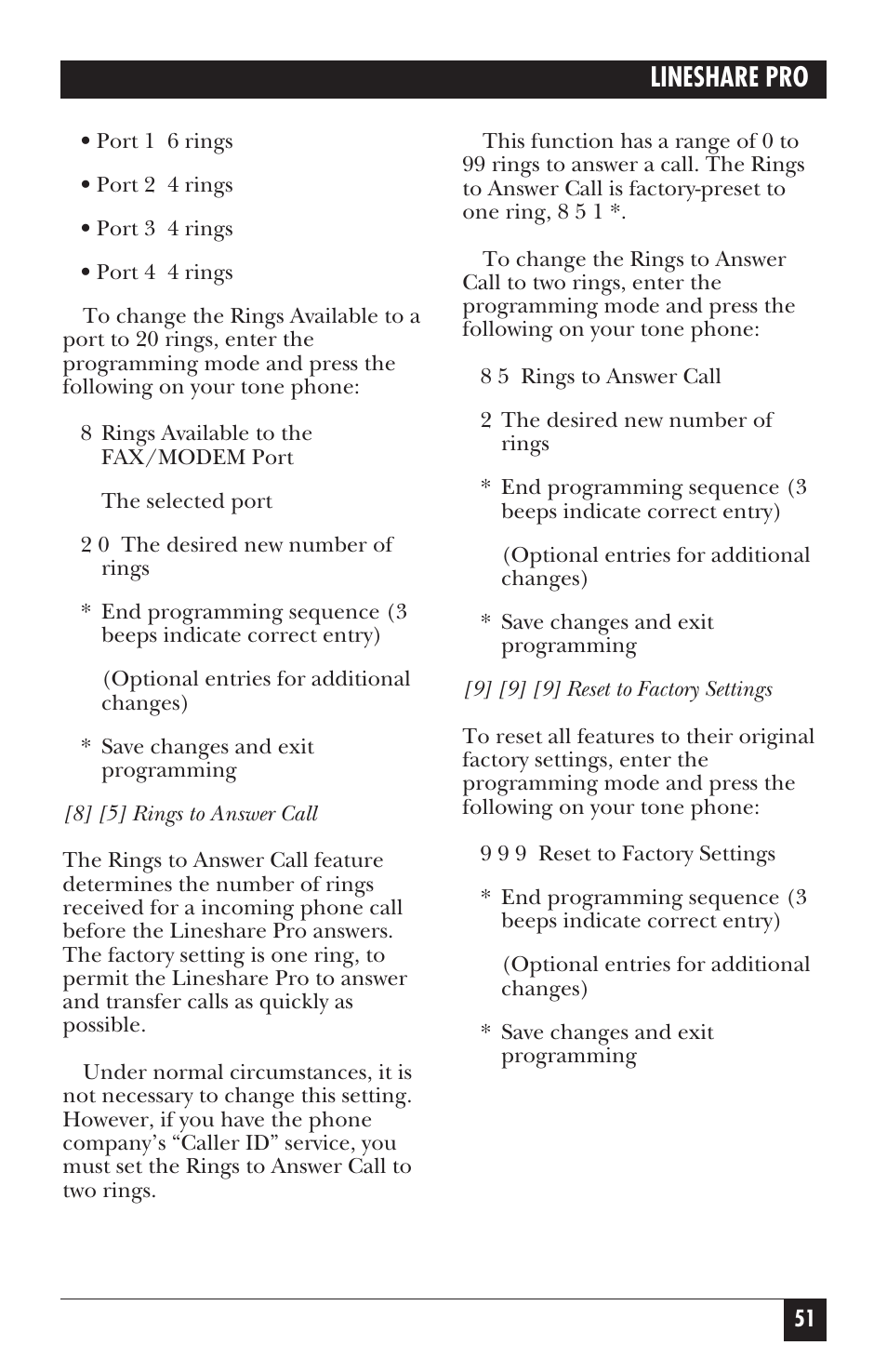 Lineshare pro | Black Box FX150A User Manual | Page 50 / 51