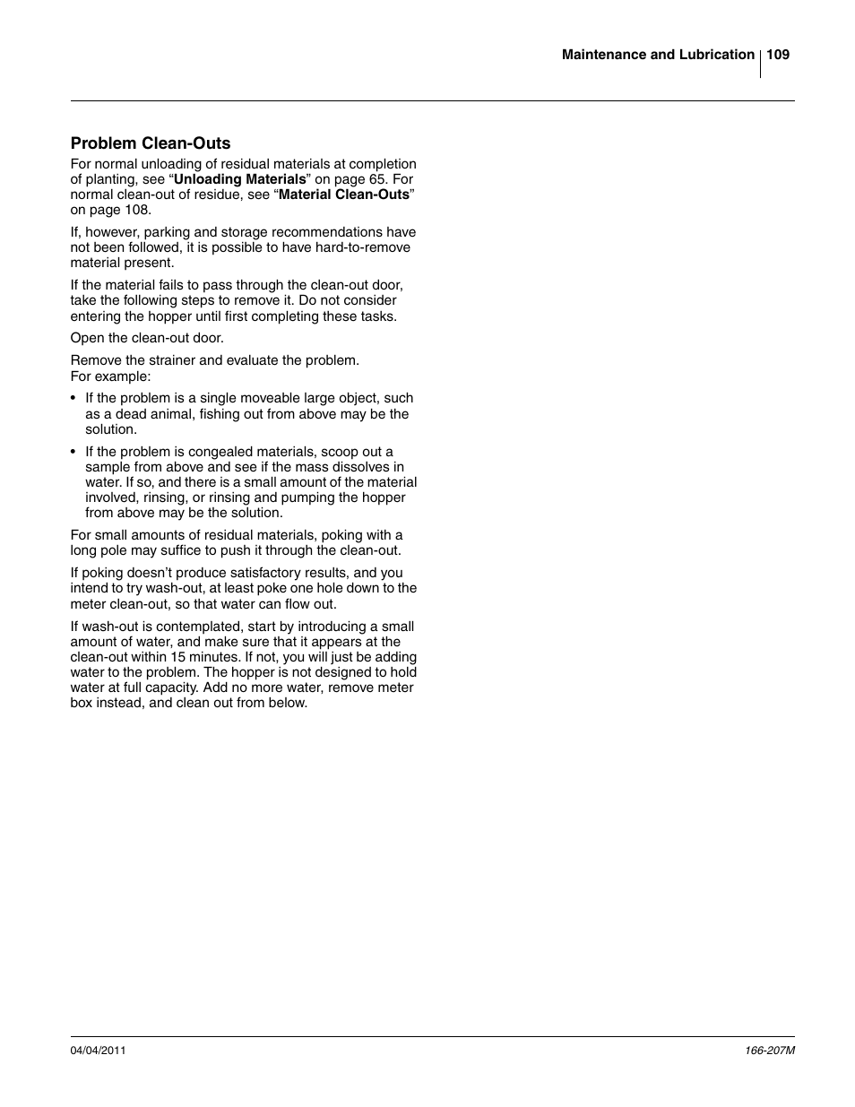 Problem clean-outs | Great Plains NTA3007HD Operator Manual User Manual | Page 113 / 180