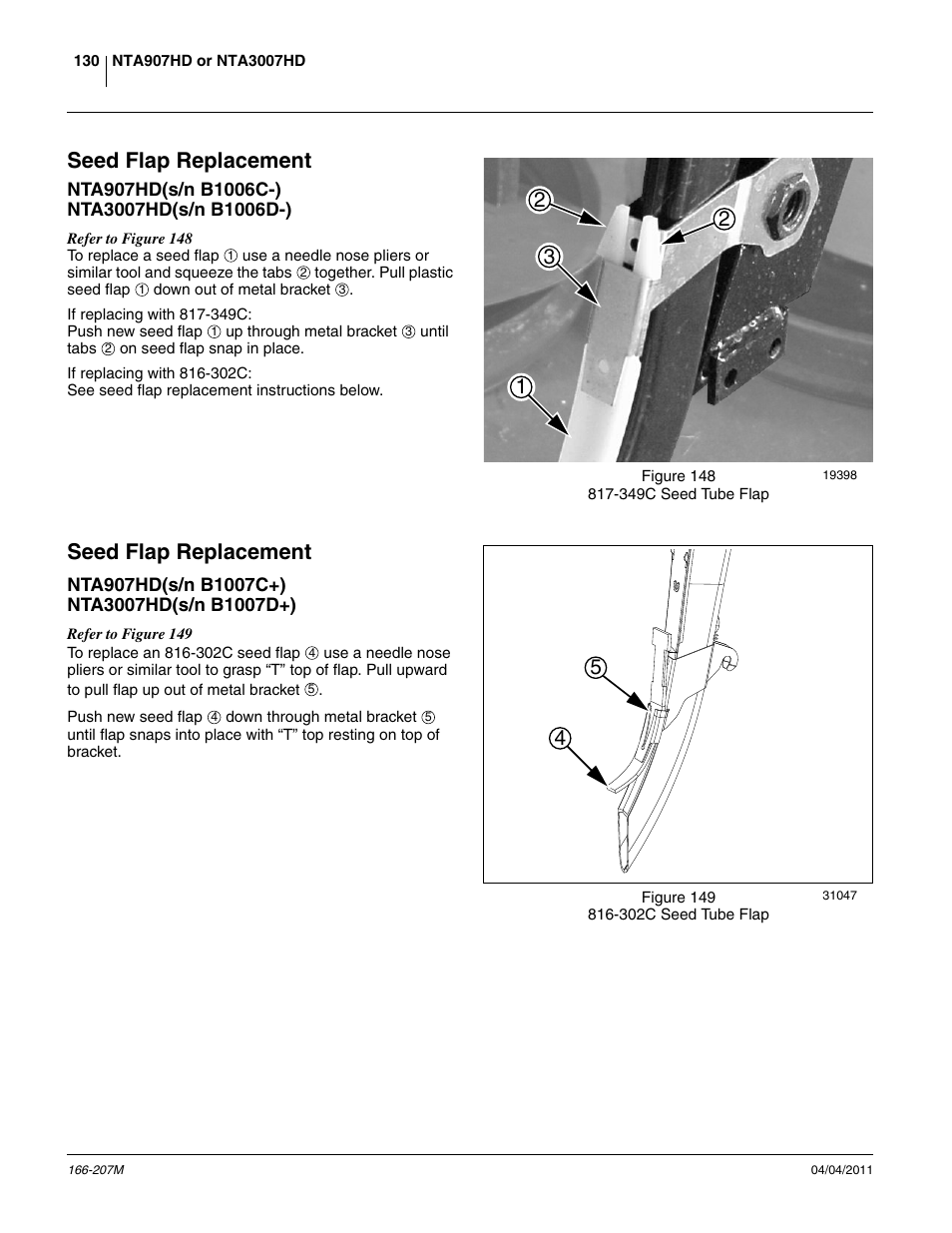 Seed flap replacement | Great Plains NTA3007HD Operator Manual User Manual | Page 134 / 180