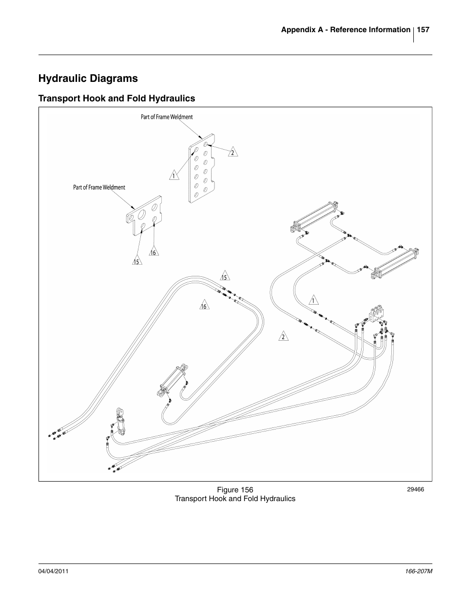 Hydraulic diagrams, Transport hook and fold hydraulics | Great Plains NTA3007HD Operator Manual User Manual | Page 161 / 180