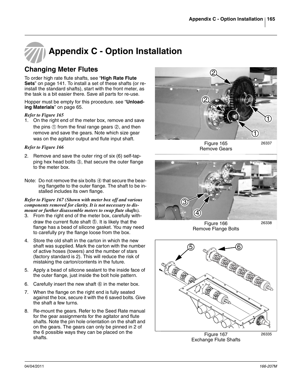 Appendix c - option installation, Changing meter flutes | Great Plains NTA3007HD Operator Manual User Manual | Page 169 / 180