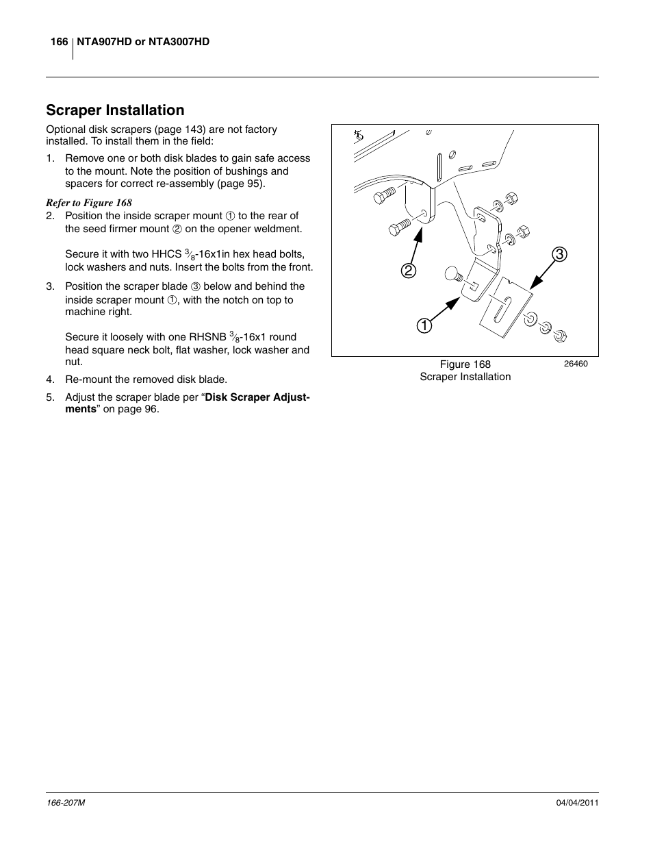 Scraper installation | Great Plains NTA3007HD Operator Manual User Manual | Page 170 / 180