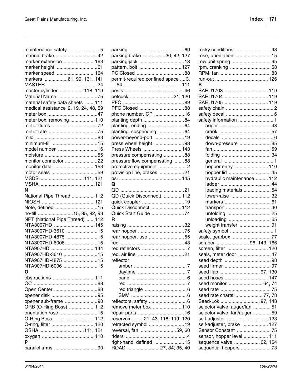 Great Plains NTA3007HD Operator Manual User Manual | Page 175 / 180