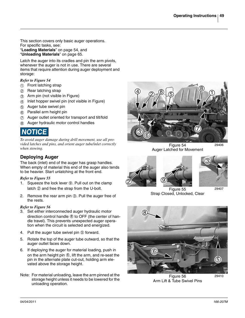 Deploying auger | Great Plains NTA3007HD Operator Manual User Manual | Page 53 / 180