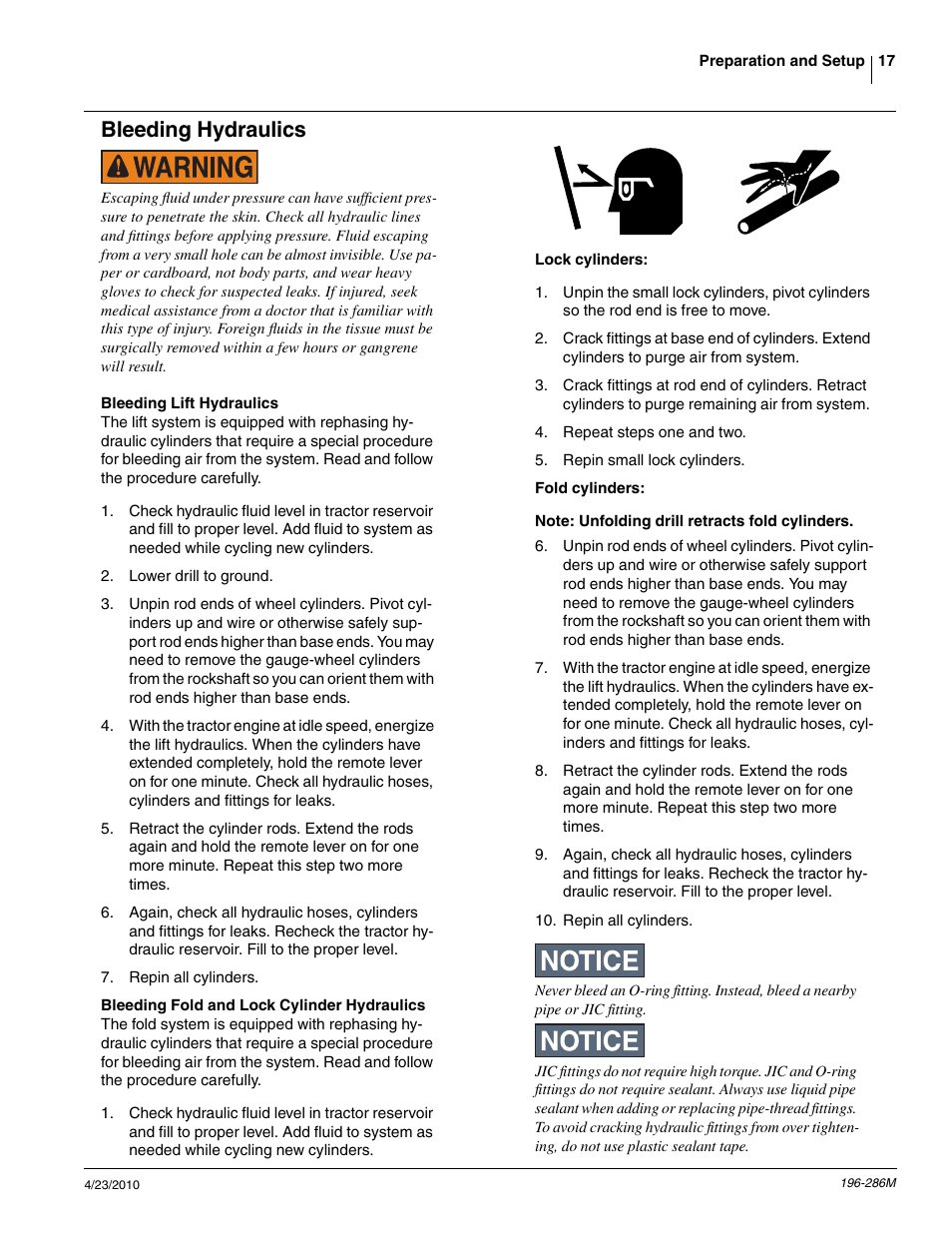 Bleeding hydraulics | Great Plains 3N-4025P Operator Manual User Manual | Page 19 / 134