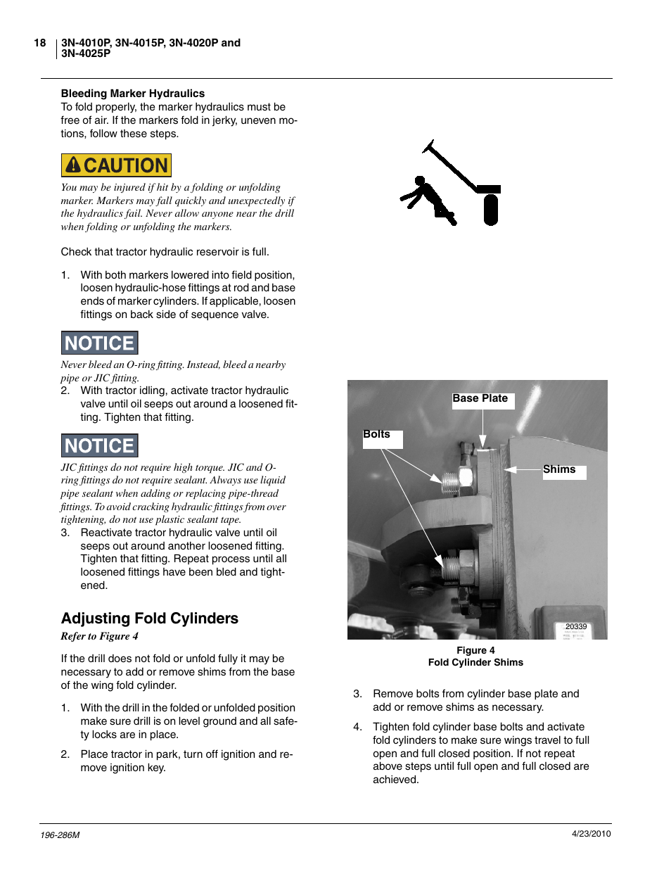 Adjusting fold cylinders | Great Plains 3N-4025P Operator Manual User Manual | Page 20 / 134