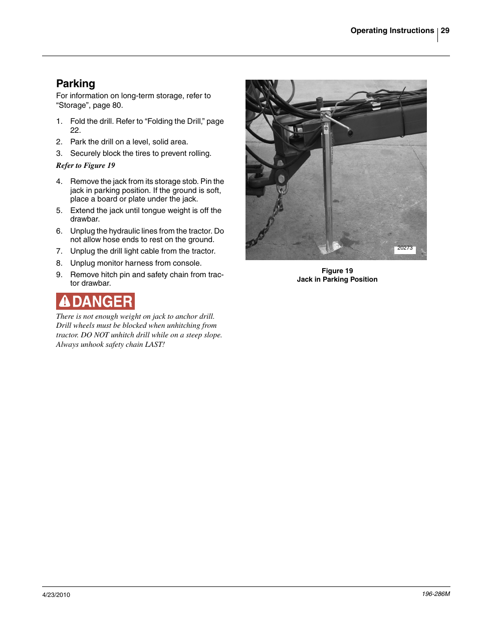 Parking | Great Plains 3N-4025P Operator Manual User Manual | Page 31 / 134