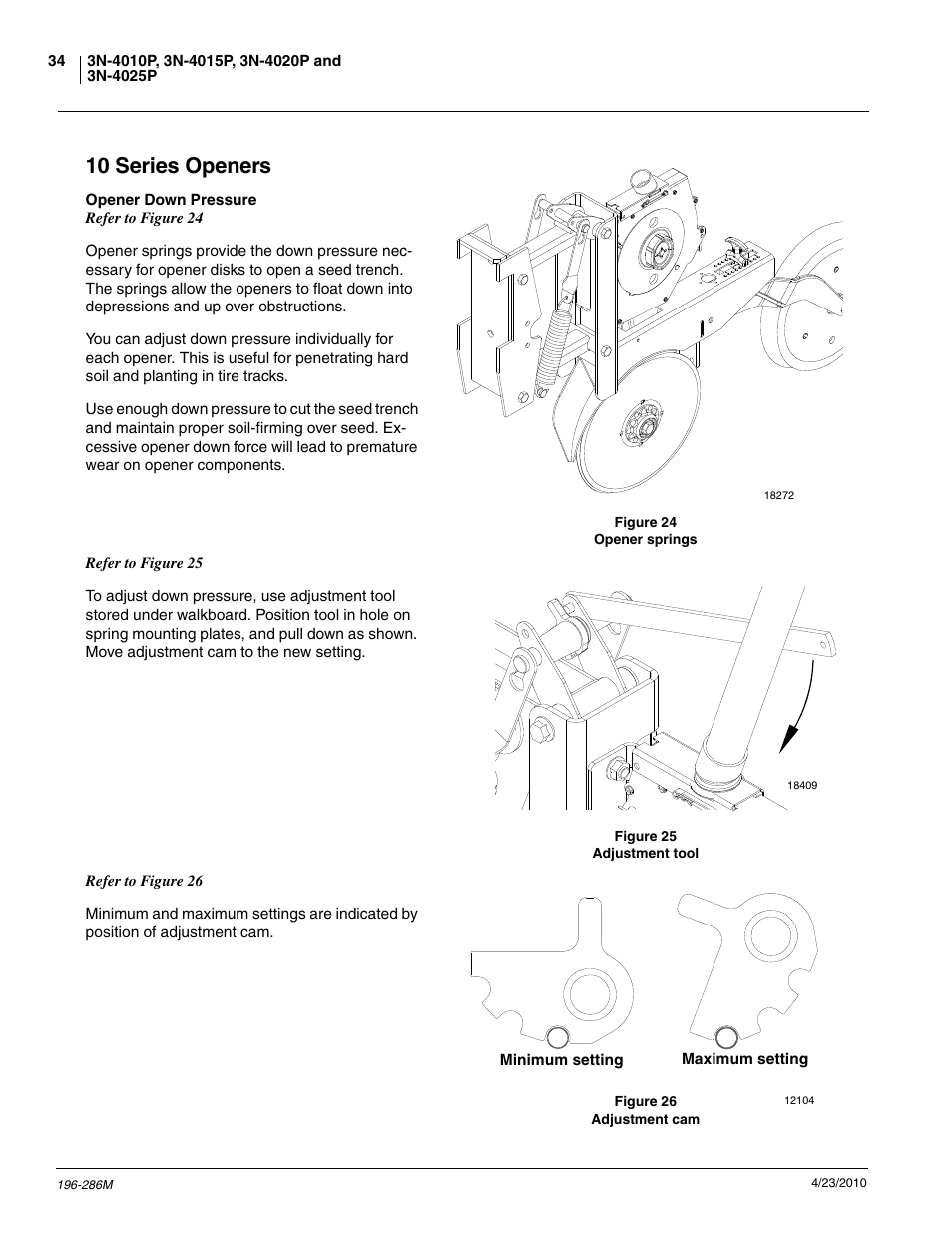 10 series openers | Great Plains 3N-4025P Operator Manual User Manual | Page 36 / 134