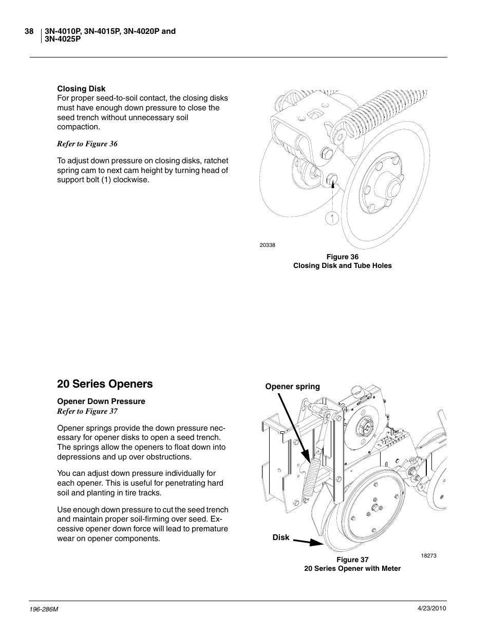 20 series openers | Great Plains 3N-4025P Operator Manual User Manual | Page 40 / 134