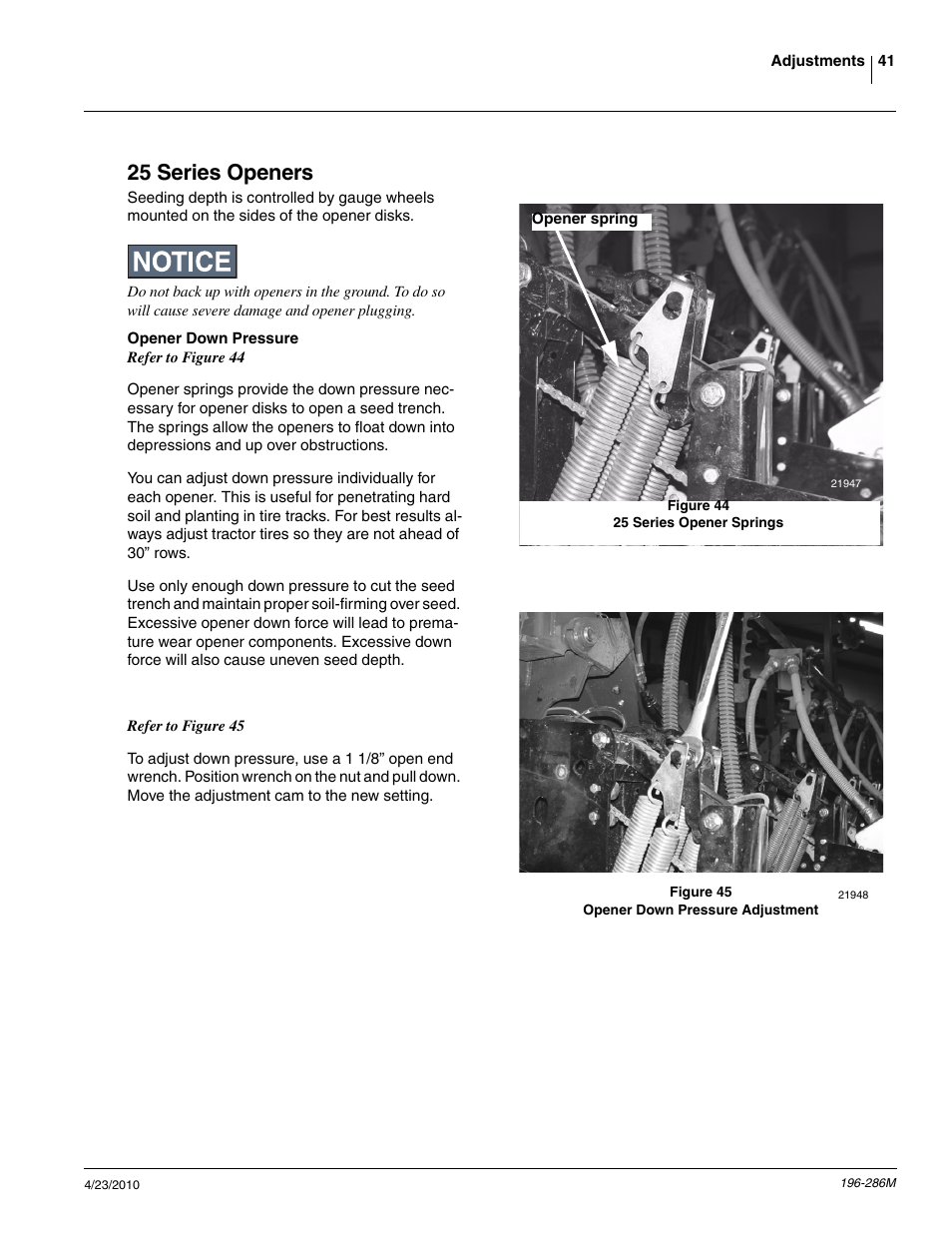 25 series openers | Great Plains 3N-4025P Operator Manual User Manual | Page 43 / 134