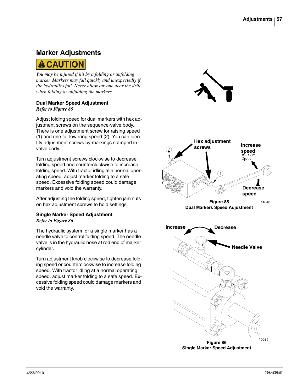 Marker adjustments | Great Plains 3N-4025P Operator Manual User Manual | Page 59 / 134