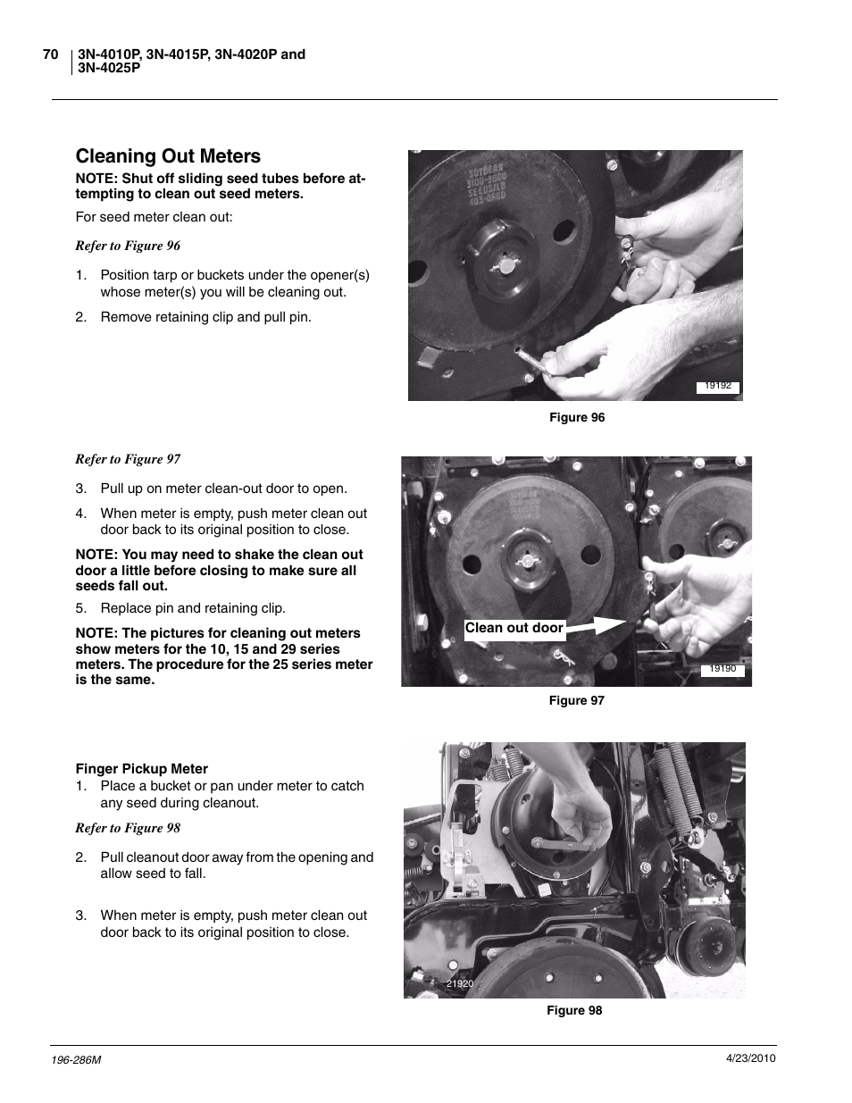 Cleaning out meters | Great Plains 3N-4025P Operator Manual User Manual | Page 72 / 134