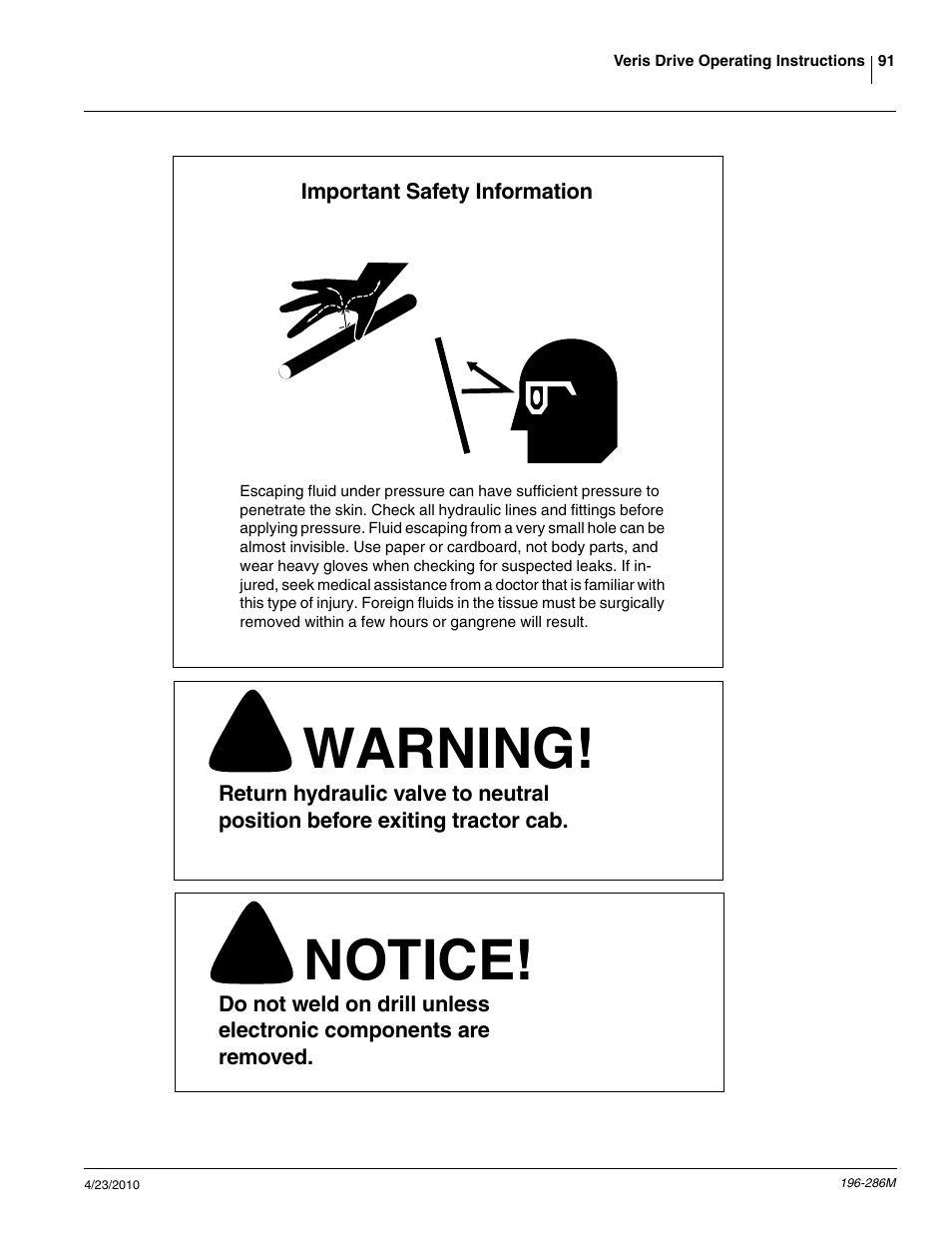 Warning, Notice | Great Plains 3N-4025P Operator Manual User Manual | Page 93 / 134