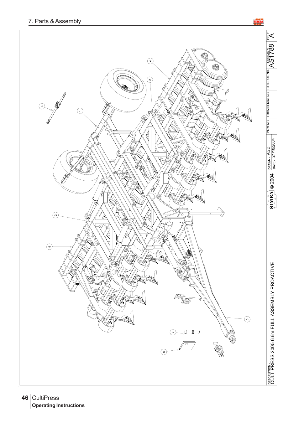As 17 88 | Great Plains Simba Culti Press 2009 Parts Manual User Manual | Page 10 / 102