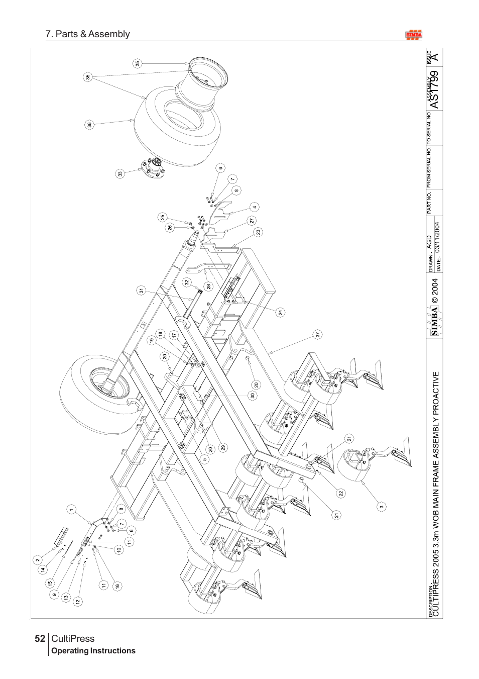 As 17 99 | Great Plains Simba Culti Press 2009 Parts Manual User Manual | Page 16 / 102