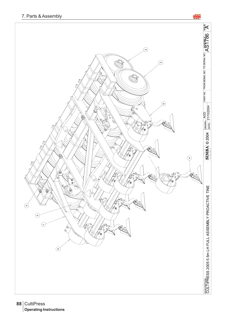 As 17 86 | Great Plains Simba Culti Press 2009 Parts Manual User Manual | Page 52 / 102