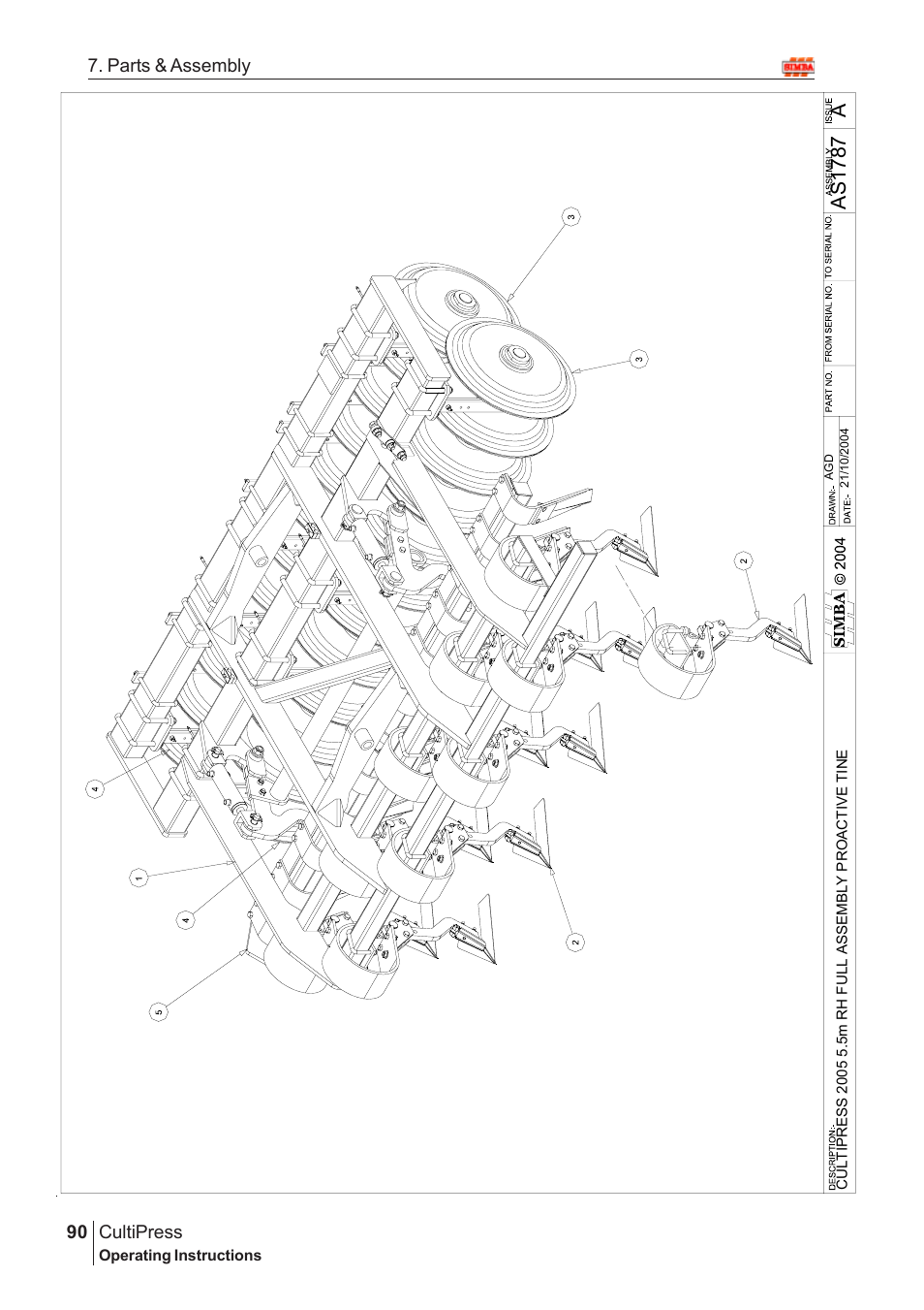 As 17 87 | Great Plains Simba Culti Press 2009 Parts Manual User Manual | Page 54 / 102