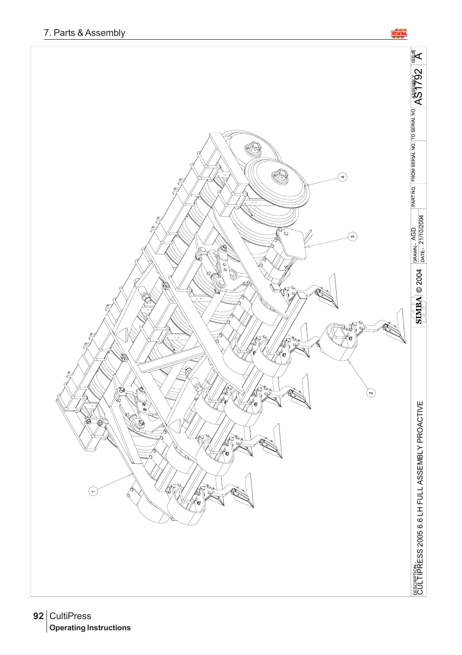 Aas17 9 2 | Great Plains Simba Culti Press 2009 Parts Manual User Manual | Page 56 / 102