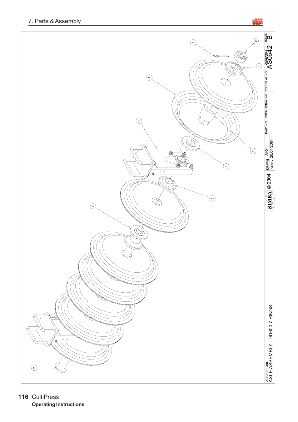 Ba s 0642 | Great Plains Simba Culti Press 2009 Parts Manual User Manual | Page 80 / 102