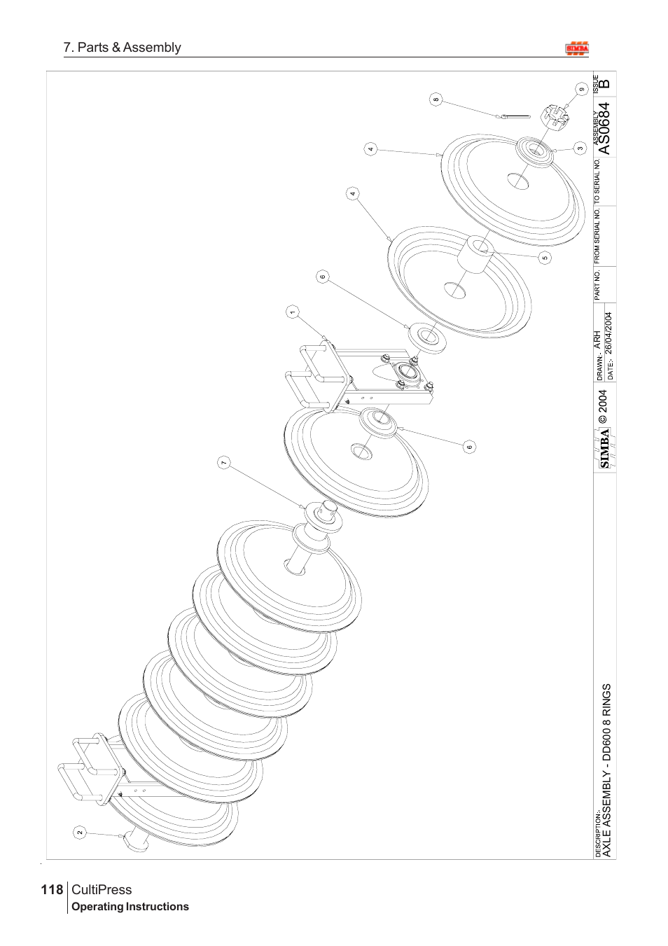 Ba s 0684 | Great Plains Simba Culti Press 2009 Parts Manual User Manual | Page 82 / 102