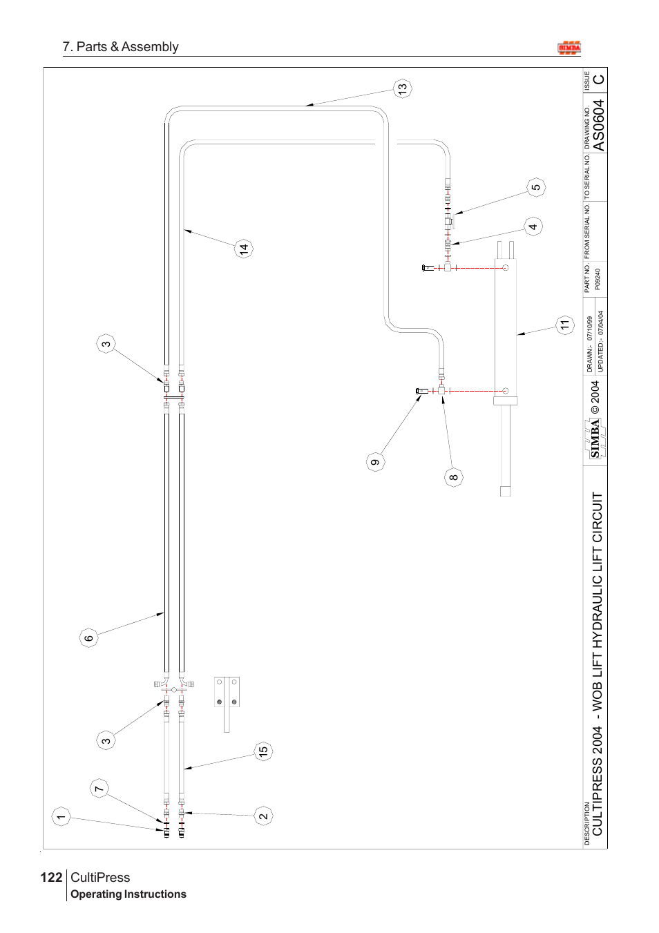 As 06 04 c, Cultipress, 122 7. parts & assembly | Great Plains Simba Culti Press 2009 Parts Manual User Manual | Page 86 / 102