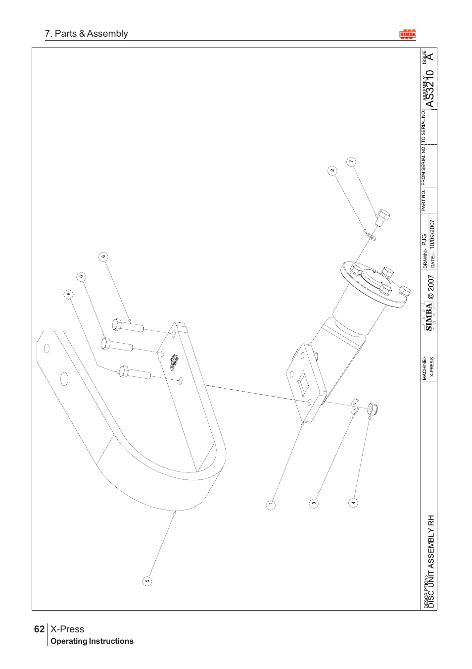 Aas 3210, X-press, 62 7. parts & assembly | Great Plains X-PresS 2009 Assembly Instructions User Manual | Page 28 / 102