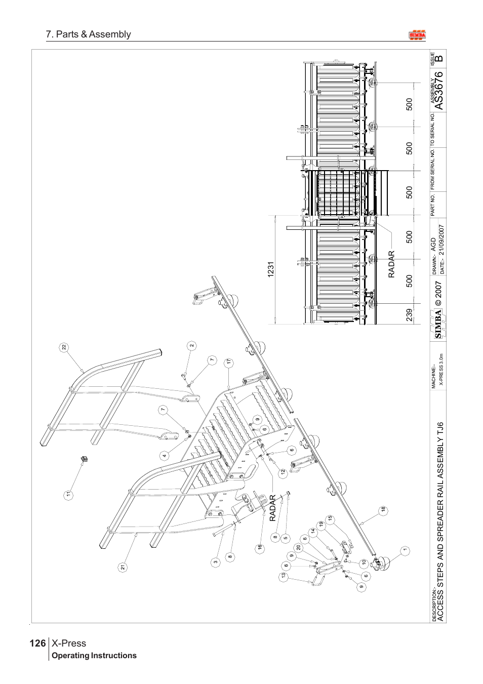 Bas3 67 6, X-press, 126 7. parts & assembly | Great Plains X-PresS 2009 Assembly Instructions User Manual | Page 92 / 102