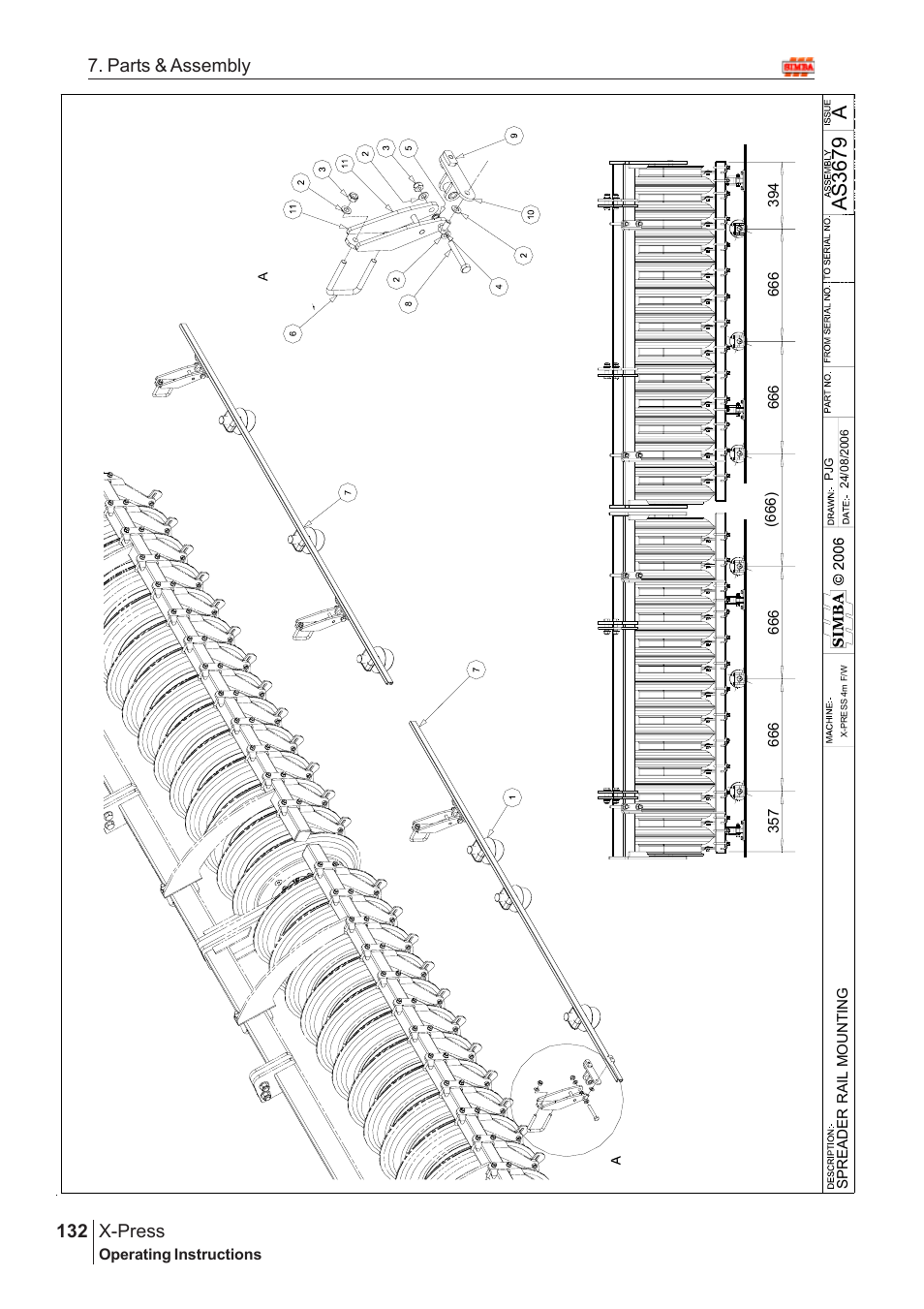 Aas3 67 9, X-press, 132 7. parts & assembly | Great Plains X-PresS 2009 Assembly Instructions User Manual | Page 98 / 102