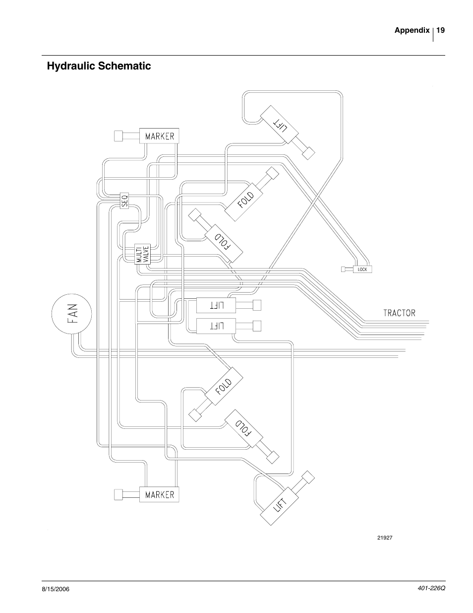 Hydraulic schematic | Great Plains YP1625 Predelivery Manual User Manual | Page 21 / 22