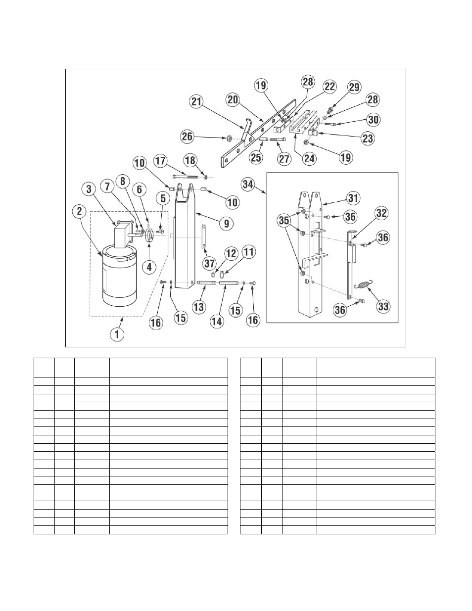 Rocker arm assembly | Black Box CMA DISHMACHINE User Manual | Page 12 / 20