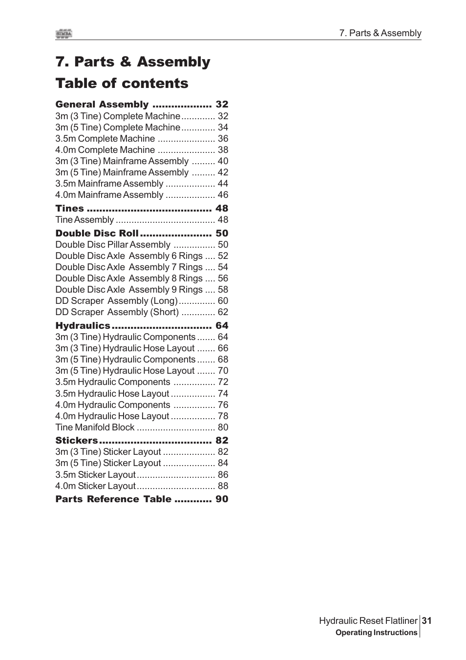 Great Plains Hydraulic Reset Flatliner 2009 Assembly Instructions User Manual | 60 pages