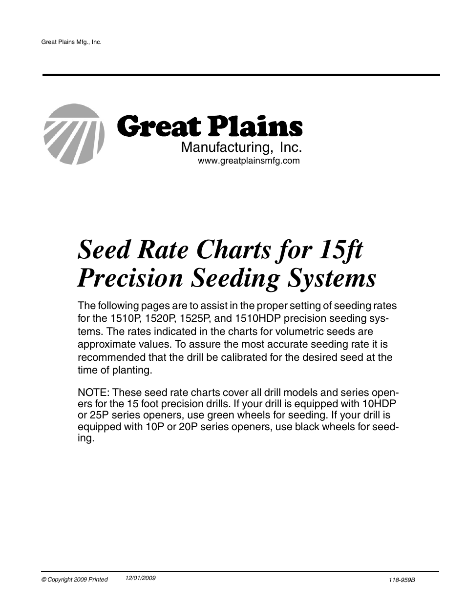 Great Plains 1520P Material Rate User Manual | 62 pages