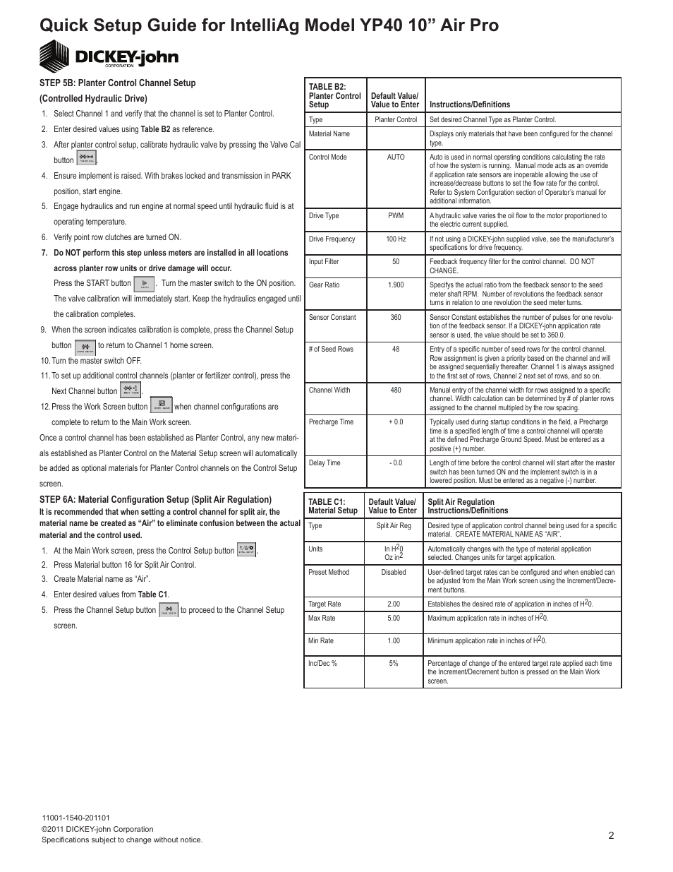 Great Plains YP4025A-4810 48-Row 10-Inch Quick Start User Manual | Page 2 / 5
