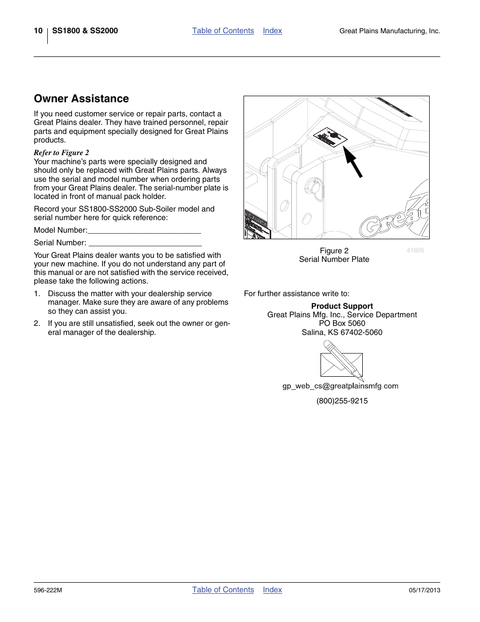 Owner assistance | Great Plains SS2000 Operator Manual User Manual | Page 14 / 50