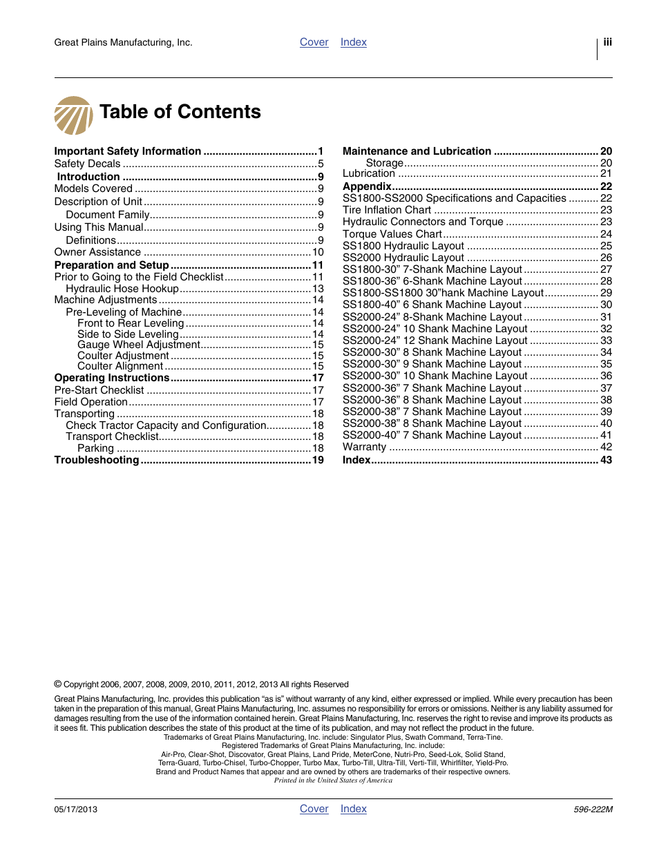 Great Plains SS2000 Operator Manual User Manual | Page 3 / 50