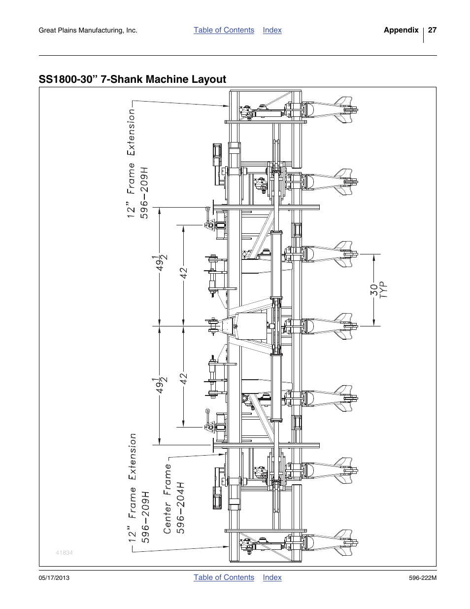 Ss1800-30” 7-shank machine layout | Great Plains SS2000 Operator Manual User Manual | Page 31 / 50