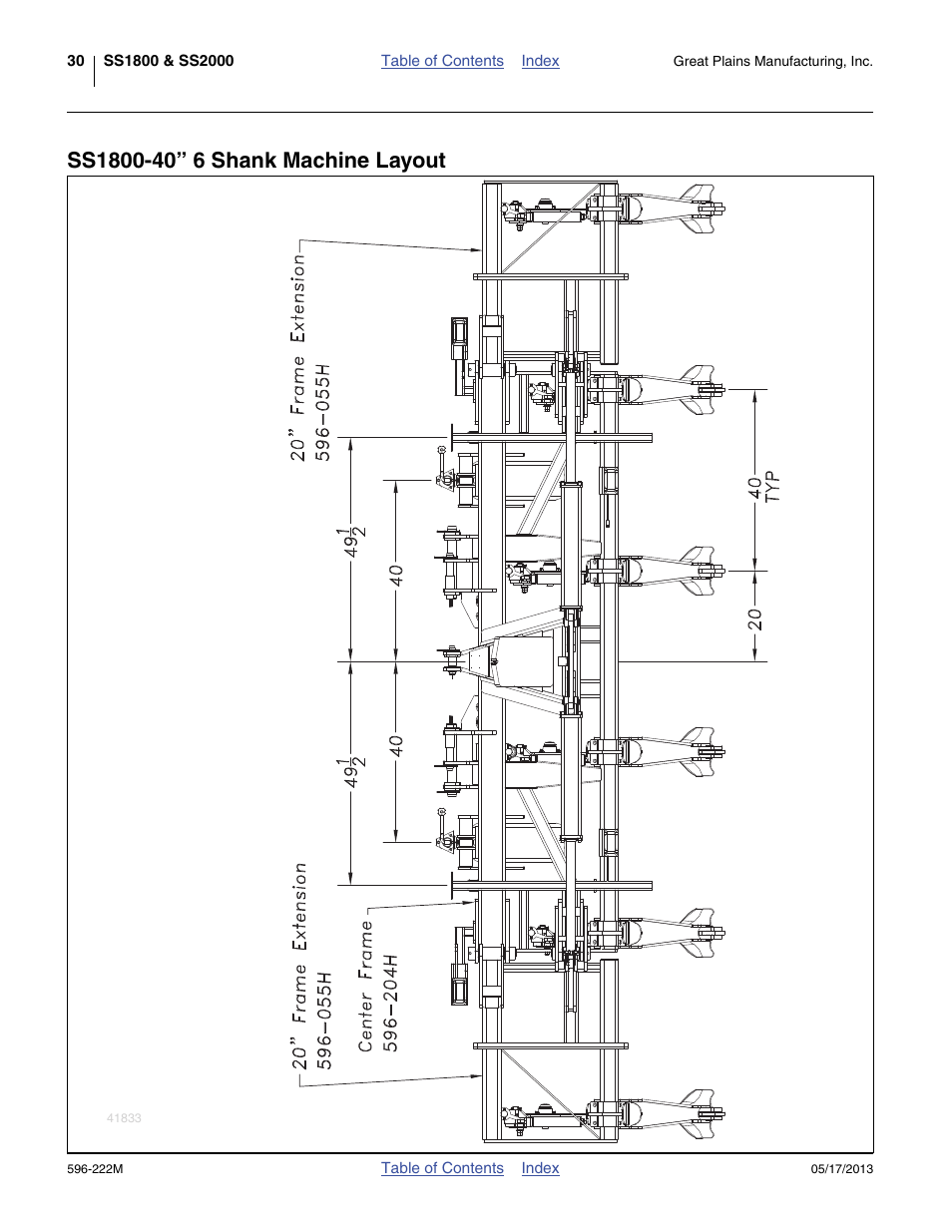 Ss1800-40” 6 shank machine layout | Great Plains SS2000 Operator Manual User Manual | Page 34 / 50