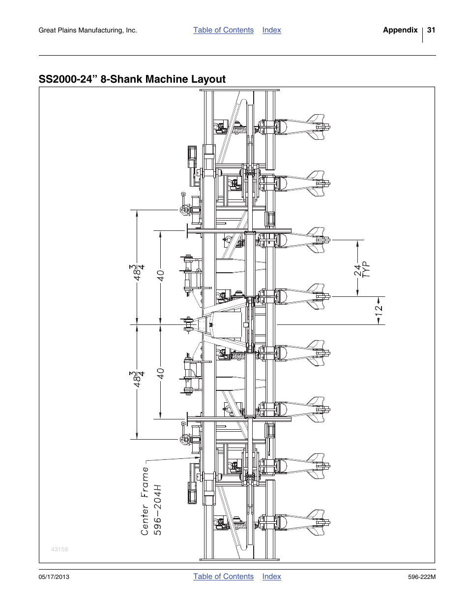 Ss2000-24” 8-shank machine layout | Great Plains SS2000 Operator Manual User Manual | Page 35 / 50